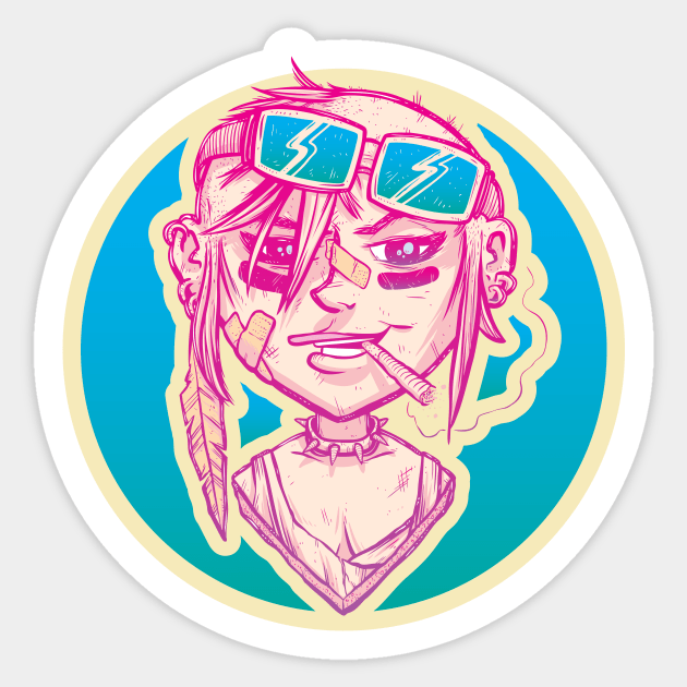 Tank Girl Sticker by Baddest Shirt Co.